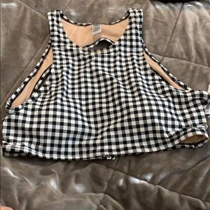 Black and White Gingham Bikini Top Old Navy XL NWT